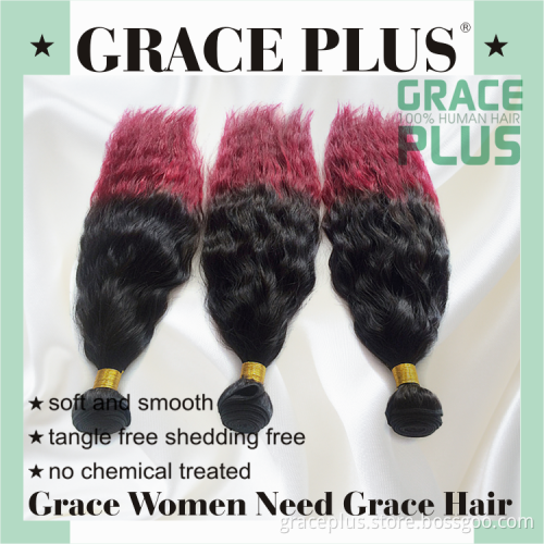 fashion 2015 ombre black and burgundy brazilian hair weave bundles